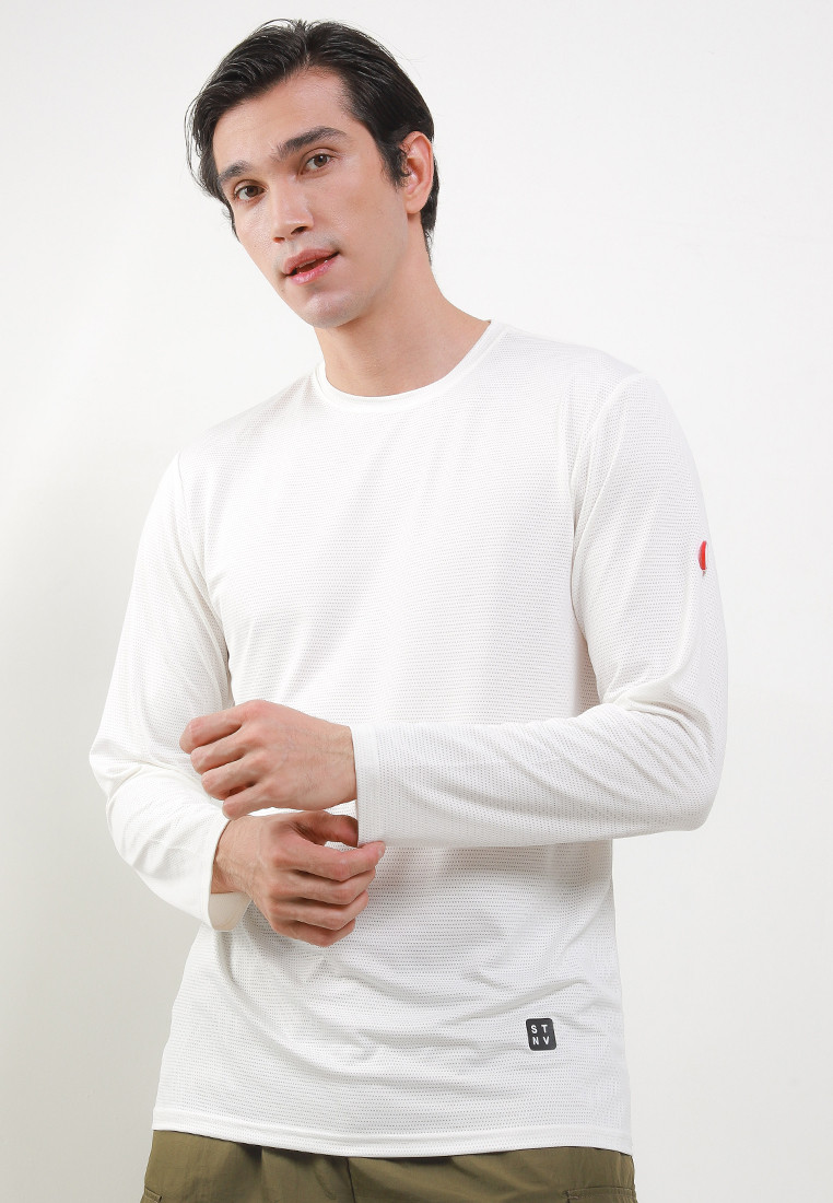 S3TSU01 - Mesh Long T-Shirt Unisex Bright White