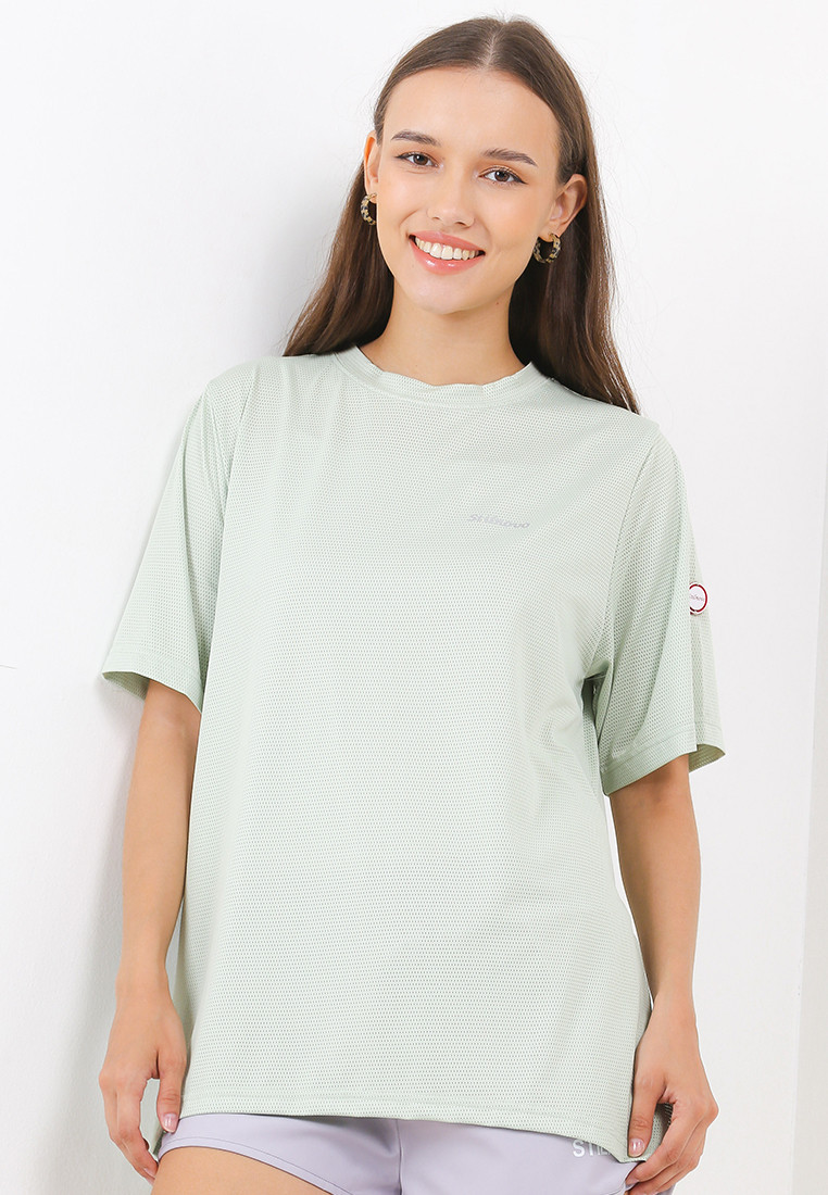 S3HTW08 - Mesh Oversize T-Shirt Women Laurel Green